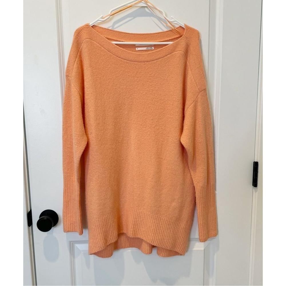 Anthropologie Oversized Wool Blend Long Sleeve Sweater Medium Boat Neck Casual